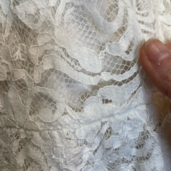 LoveShackFancy Alela White Lace Eyelet Bustier Long Sleeve Mini Dress Sz Small - Picture 15 of 15